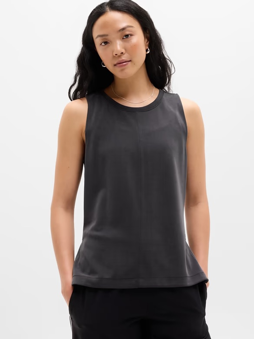 Athleta Charcoal Gray Sleeveless Crewneck Tank